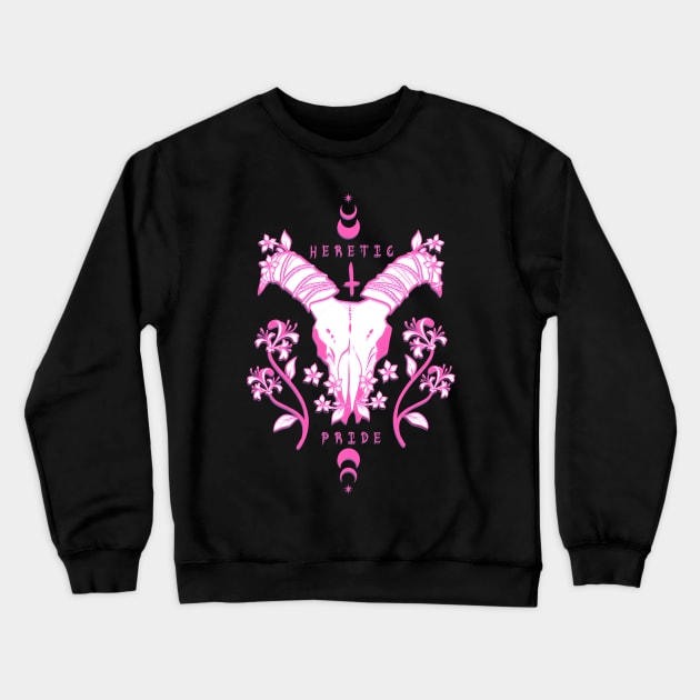 Heretic Pride Pink Crewneck Sweatshirt by jekylldraws